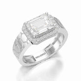 3.23 CT Emerald Cut Lab Diamond Men's Ring
